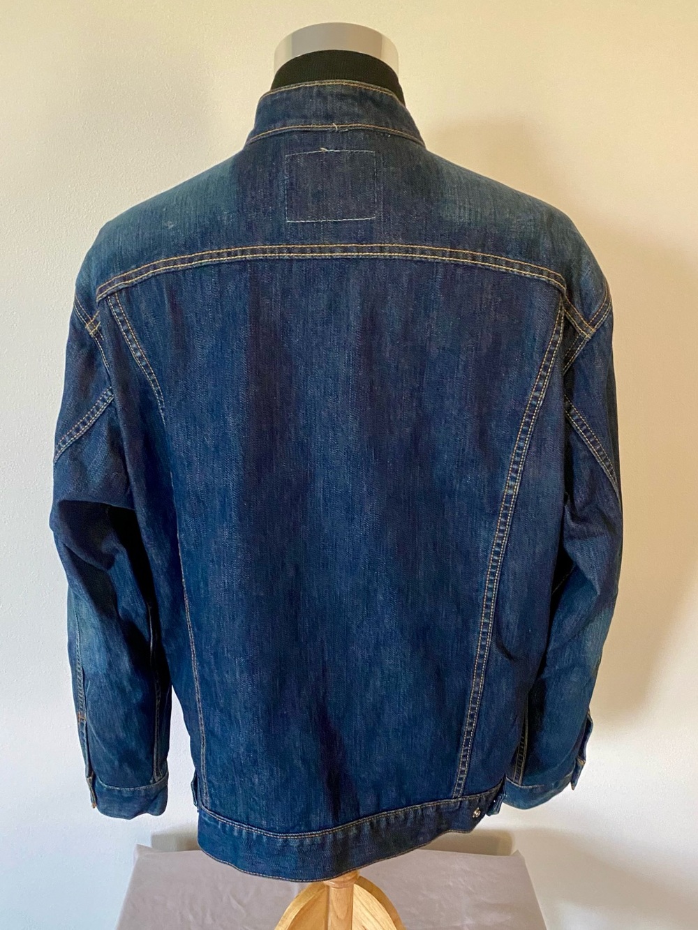 Vintage 2001 Levi’s Easy Rider 70550-0496 Denim Moto Jacket XL with Stand Collar - Picture 6 of 9